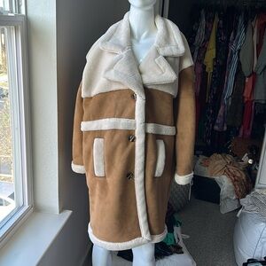 BLANK NYC LONG BONDED SHERPA COAT SIZE S MSRP $198.00 NWT